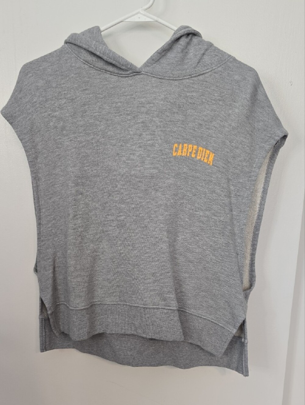 Spiritual Gangster Sleeveless Grey Hoodie with Yellow Logo Carpe Diem - Picture 4 of 8